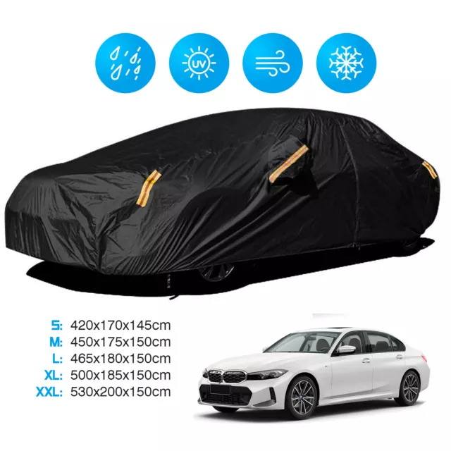 Waterproof Full Car Cover Heavy Duty Dust Resistant UV Protection S M L XL XXL