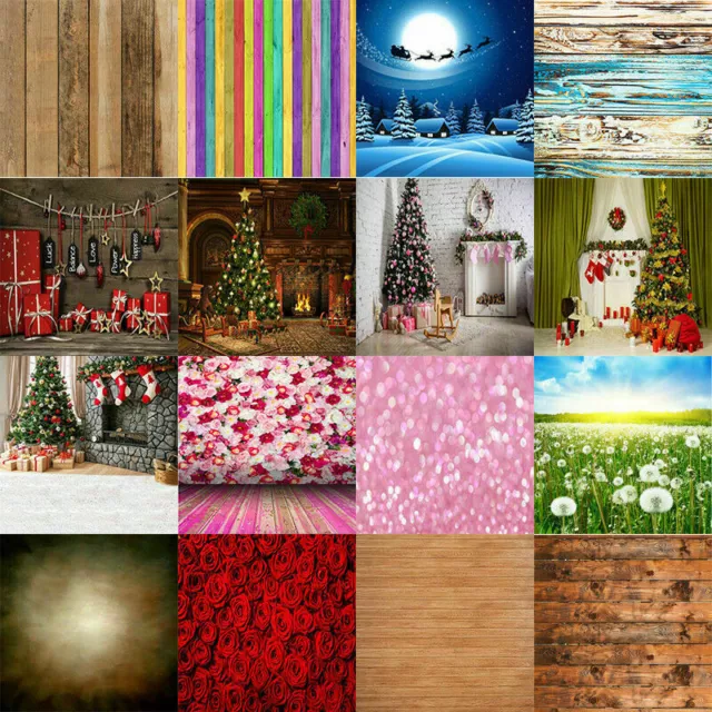 Photography Background Wood Plank Wedding Photo Printed Studio Props Xmas Decor