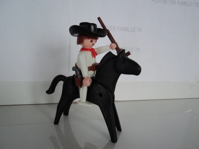 Lot Playmobil Vintage Western – Cow-boys, Chevaux, Accessoires – Année 1986 – Occasion