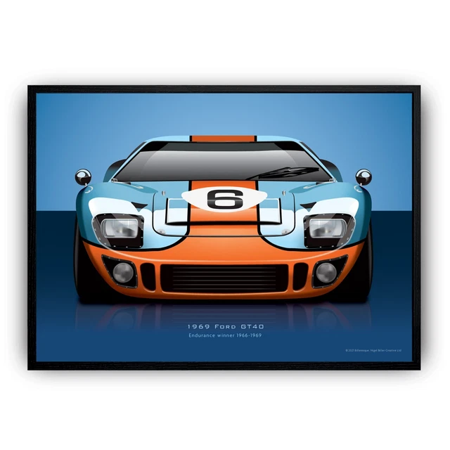FORD GT40 - Le Mans Racing Car poster £20.00 - PicClick UK