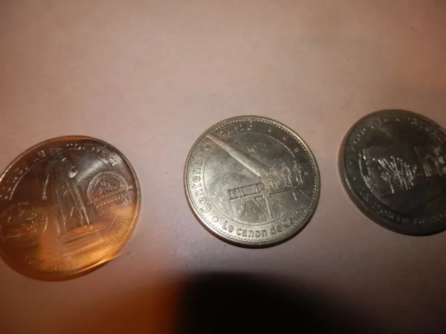 -- lot de 3  MEDAILLES JETON MONNAIE DE PARIS -- 02380 COUCY-LE-CHÂTEAU 2