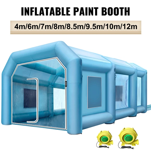 VEVOR Inflatable Spray Booth Car Paint Tent w/Filter System & 2Blowers 11 Sizes