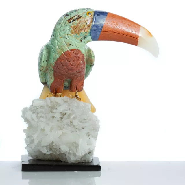 Handmade Toucan Bird Carving Sculpture Figurine - Stone Rock Gemstone