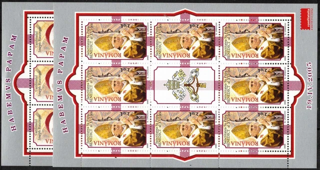 2005 Rumänien; Klb. Serie Benedikt XVI, postfrisch/MNH, MiNr. 5972/73, ME 25,-