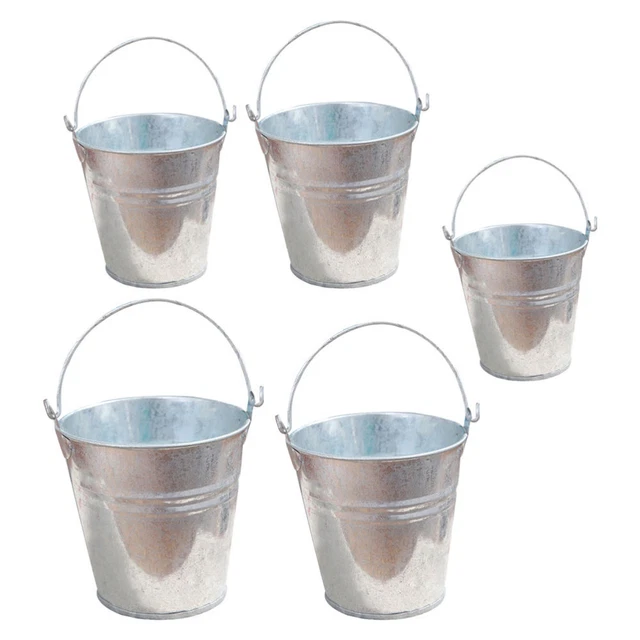 Blumentopf Pflanzer: 5pcs verzinkter Metallkorb Oval Blumenpflanzer Eimer Vase