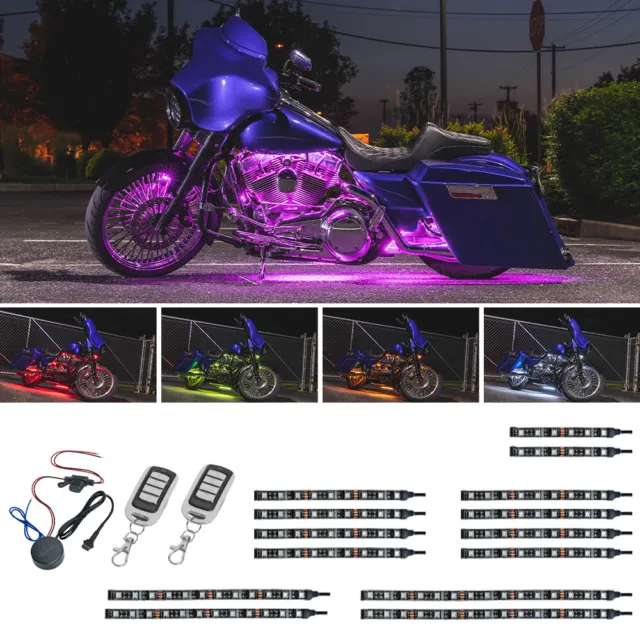 14pc ADVANCED MILLION COLOR LED SMD MOTORCYCLE LIGHT KIT - 138 SMDs LEDs