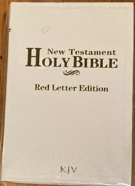 Mini Pocket Holy Bible 4.5"x 3" New Testament KJV Red Letter White Cover, Sealed