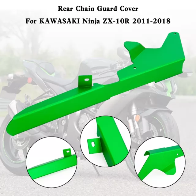 Sprocket Chain Guard Protector Cover For KAWASAKI ZX-10R 2011-2018 Green H10