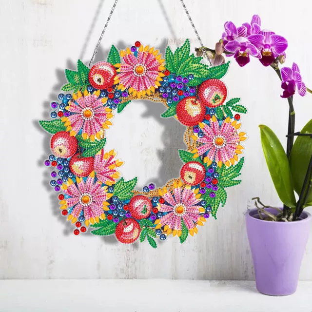 DIY Diamond Painting Double-sided Hanging Flower Wreath Kit (YH201) 3