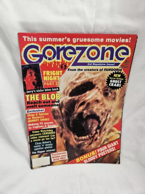 1988 GOREZONE  #3 Fright Night/The Blob w/ Posters - ReAnimator Friday the 13th