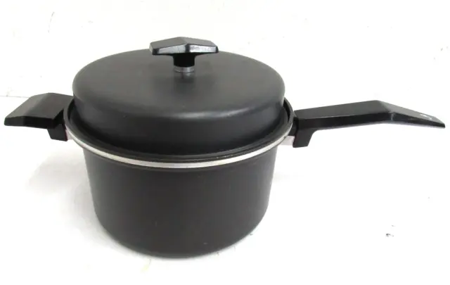Miracle Maid 8" Anodized Aluminum Gray Handled 4 Qt Sauce Pan w Dome Lid