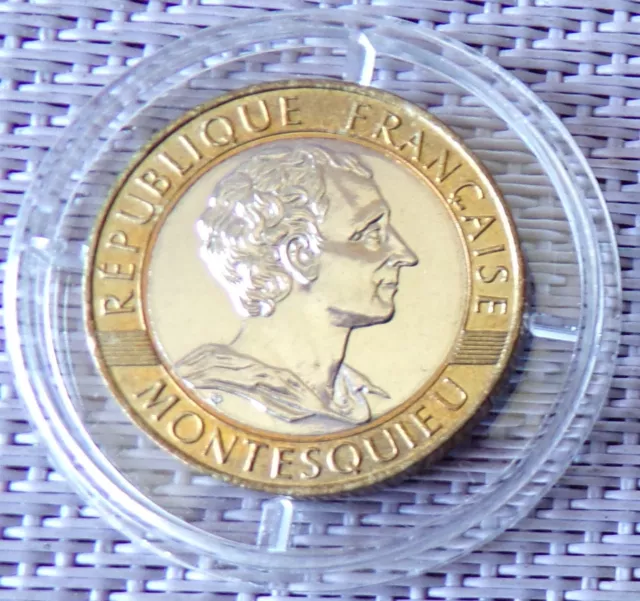 Rare monnaie ESSAI 10 francs Montesquieu 1989 capsule protection d'origine
