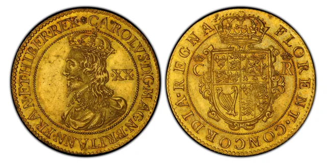 England Charles I. (1631-32)-(Flower) AV Unite. PCGS MS62. KM 171; SCB-2719