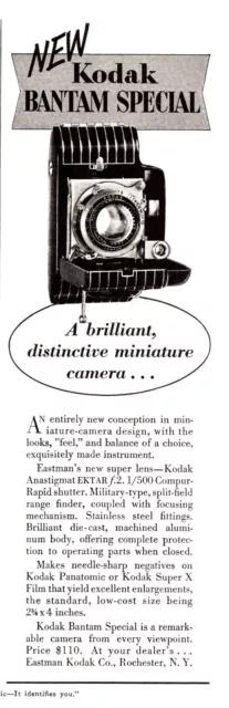 PRINT AD Strip 1926 Kodak Bantam Special Miniature Folding Camera Anastigmat