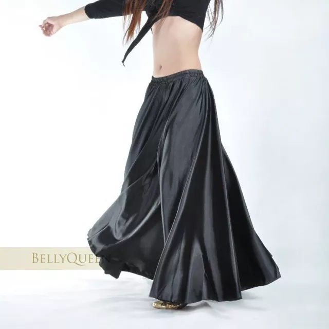 Shining Satin Long Skirt Swing Dancing Skirt Belly Dance Skirt Sun Skirt