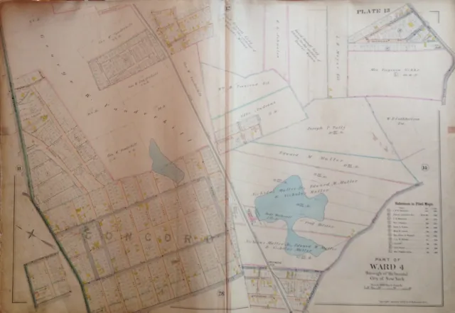 1898 STATEN ISLAND NY CONCORD, EMERSON HILL P.S. 2, E. ROBINNSON ATLAS MAP 24x36