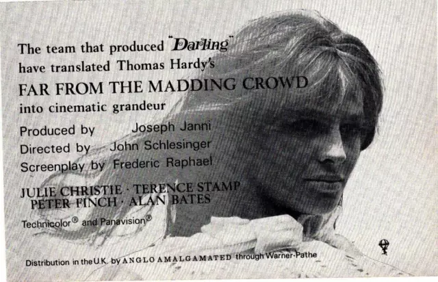 (F&F42) Movie Advert 5X8" Far From The Madding Crowd Julie Christie, Alan Bates