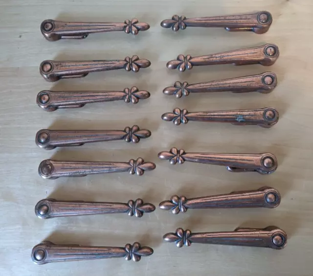 Set of 14 Quality Vintage Coppered Stair Carpet Clips Alexander