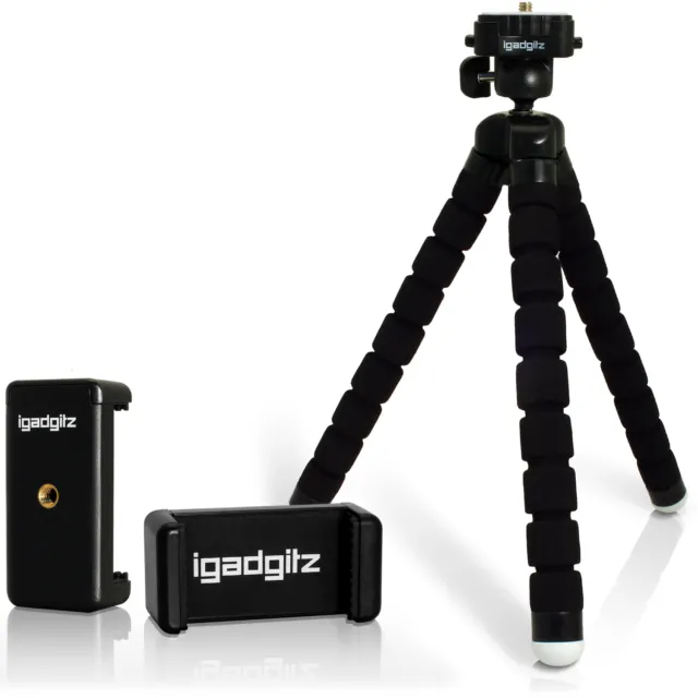 Large Flessibile Cavalletto Mini Treppiede per Fotocamera + Cellulare Supporto