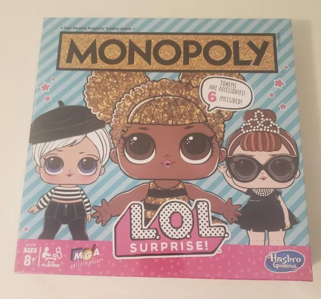Brand New LOL Surprise Monopoly Board Game L.O.L. Includes 6 Accessory Tokens