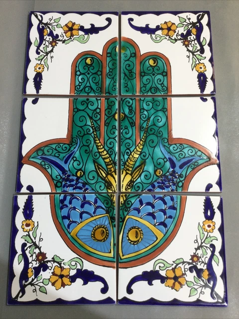 Ceramic Tile Mural Hand Painted Tunisia