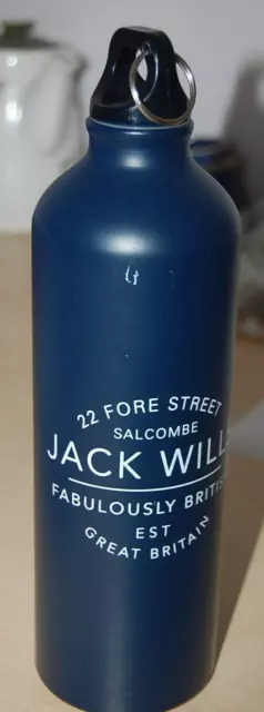 Reusable Jack Wills Metal Water Bottle Flask Navy Blue Lightweight Eco NEW