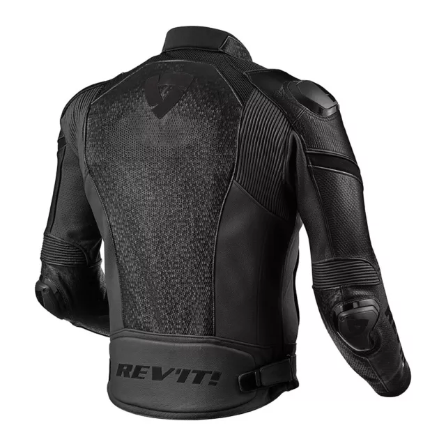 Rev'it Quantum Black Leather Perforated Motorcycle Race Jacket New 2