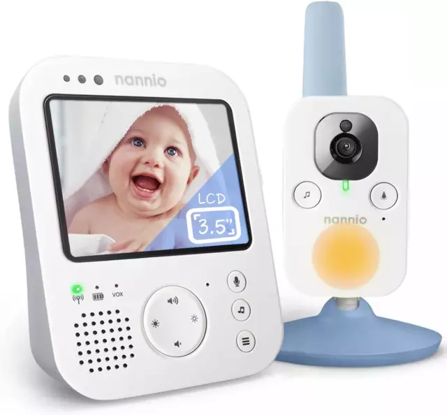 Hero3 Video Baby Monitor Camera with Night Light & Vibration Notifications, 3.5"