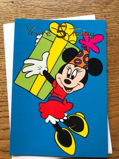 Happy 5th five 5 birthday card Disney Minnie Mouse gift   (T514)