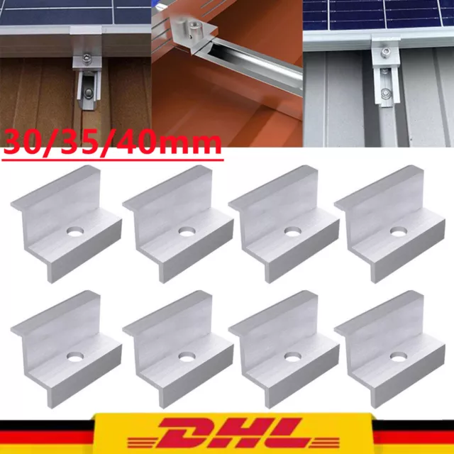 10x Solar Endklemme Komplett Befestigungsset Rahmenhöhe 30/35/40mm Photovoltaik