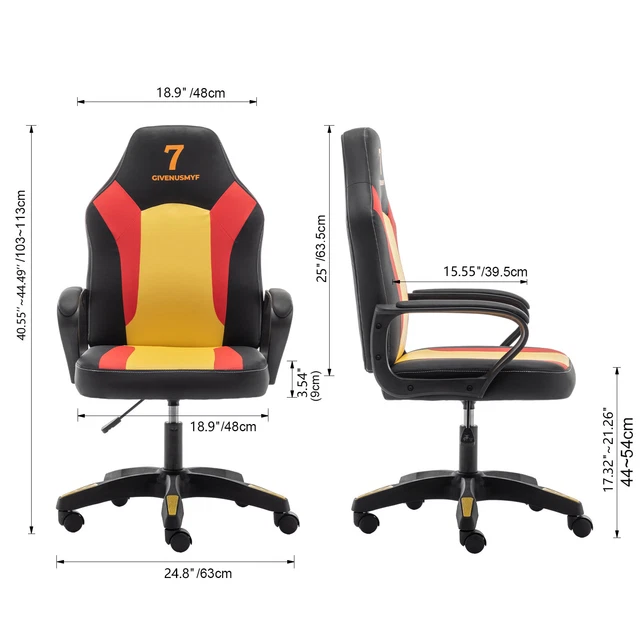 Swivel Office Chair Ergonomic Executive Racing Computer Chairs Adjustable Seat