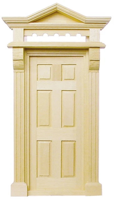 Dolls House Victorian Front Entrance Door 1:24 Half Inch Unfinished DIY Builders