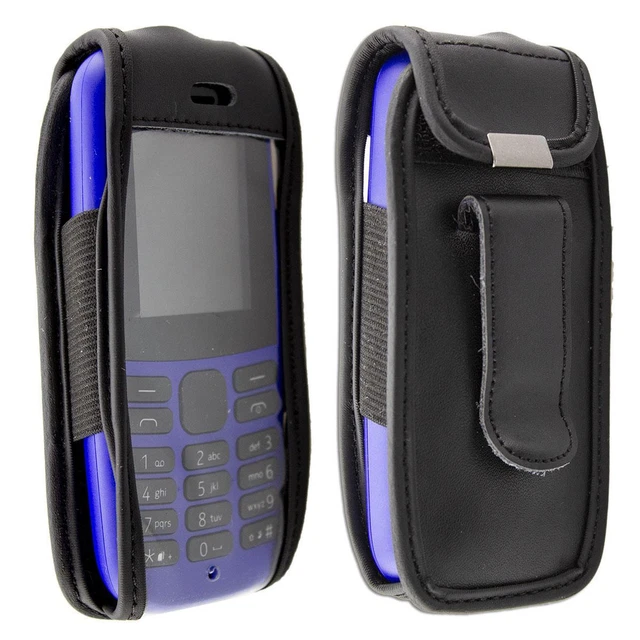 Borsa In Vera Pelle Con Clip Da Cintura Per Nokia 515 – Caseroxx Nero, Con Finestra Trasparente