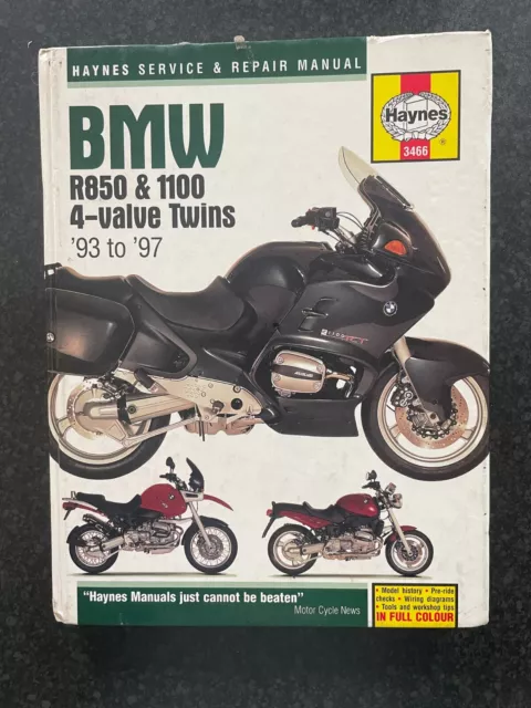 Haynes Service And Repair Manual BMW R850 AND 1100 4-valve Twins 93 To 97