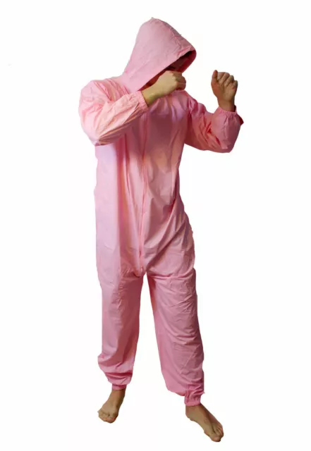 PVC Tuta Tutina per Adulti Overall Tuta Protettiva Pagliaccetti Fucsia