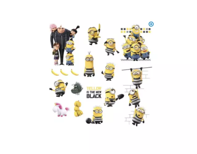 DESPICABLE ME 3 Wall Decals Minions Unicorn Room Decor Sticker Party Decorations