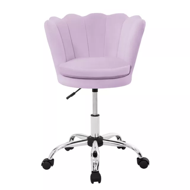 Silla de salón asiento moderno purpura regulable en altura de terciopelo 2