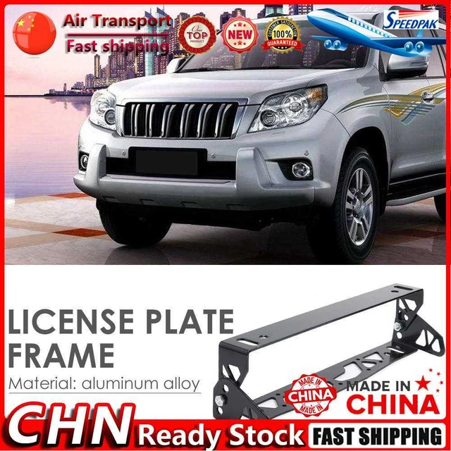 Adjustable Tilt License Plate Bracket Aluminum Number Plate Holder (Black) Fr