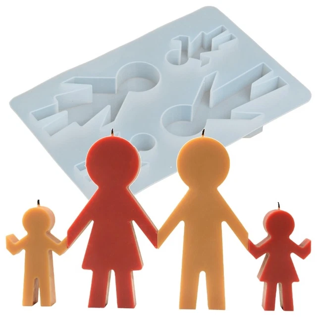 FAMILY OF FOUR Silicone Molds for Handmade Concrete Clay Silicone Molds ...
