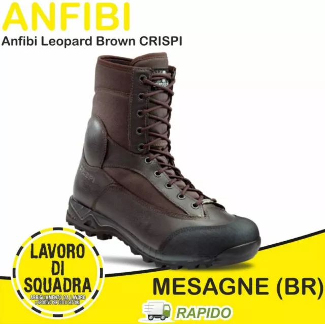 ANFIBI CRISPI LEOPARD Marroni Militari Estivi con Suola in Vibram