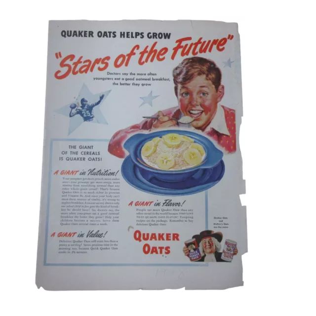 1948 Quaker Oats Cereal - Stars of the Future - Vintage Print Ad