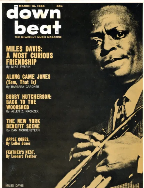 Down Beat jazz magazine Mar 10, 1966 - Miles Davis, Bobby Hutcherson, Sam Jones