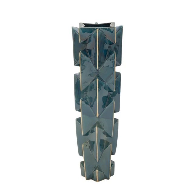 Zimlay Modern Stacked Bow Tie Block Design Ceramic Vase 59792