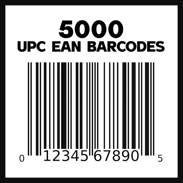 5000 CÓDIGOS DE barras UPC EAN códigos de identificación de producto externos de Amazon códigos 5000 CÓDIGOS DE barras UPC EAN códigos de identificación de producto externos de Amazon códigos
