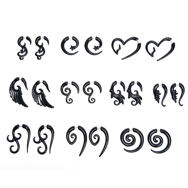 Spiral Gauge Ear Plug Fake Cheater Stretcher Flesh Earrings Piercing Acryl-ig