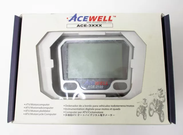 New Acewell 3100 Digital Speedometer Tachometer ATV Motorcycle Computer