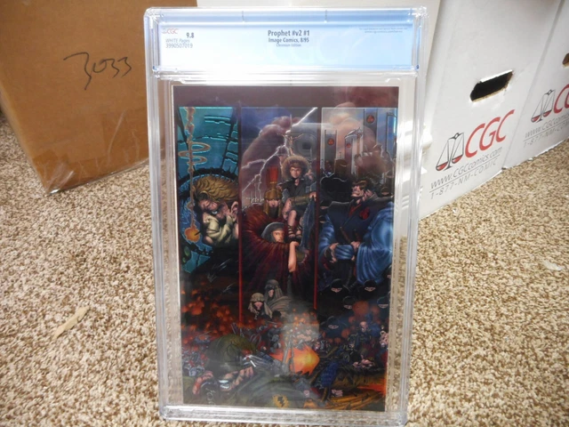 Prophet v2 1 cgc 9.8 CHROMIUM cover Image 1995 WHITE pgs Stephen Platt cover NM 3
