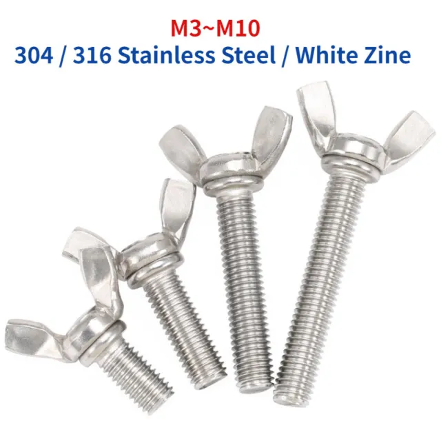 Wing Knob Thumb Screw 304 / 316 Stainless Steel / White Zine M3 M4 M5 M6 M8 M10