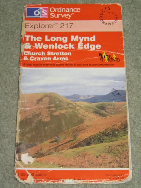 Ordnance Survey Explorer 1:25,000: Sheet 217 The Long Mynd & Wenlock Edge - 2000