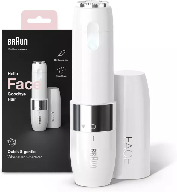 Braun Face Mini Hair Remover, Facial Hair Remover For Women Mini-sized - White